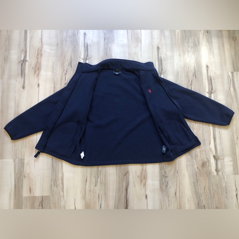 Vintage Polo Ralph Lauren Womens XS Navy Fleece Full Zip Jacket Red Pony Logo - Picture 11 of 16